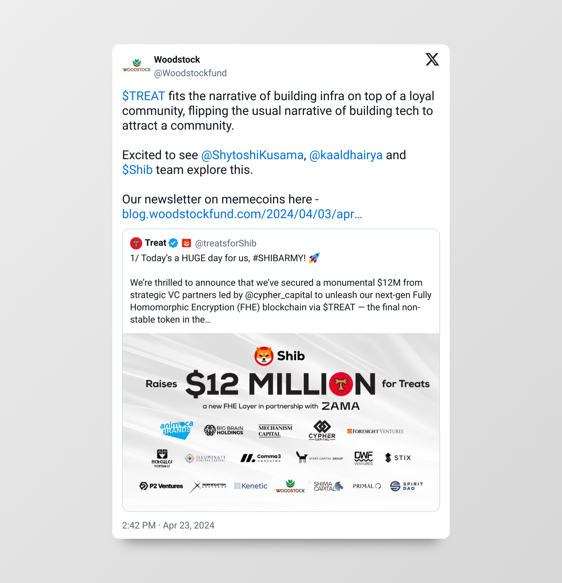 Shib Builds a $12 Million War Chest